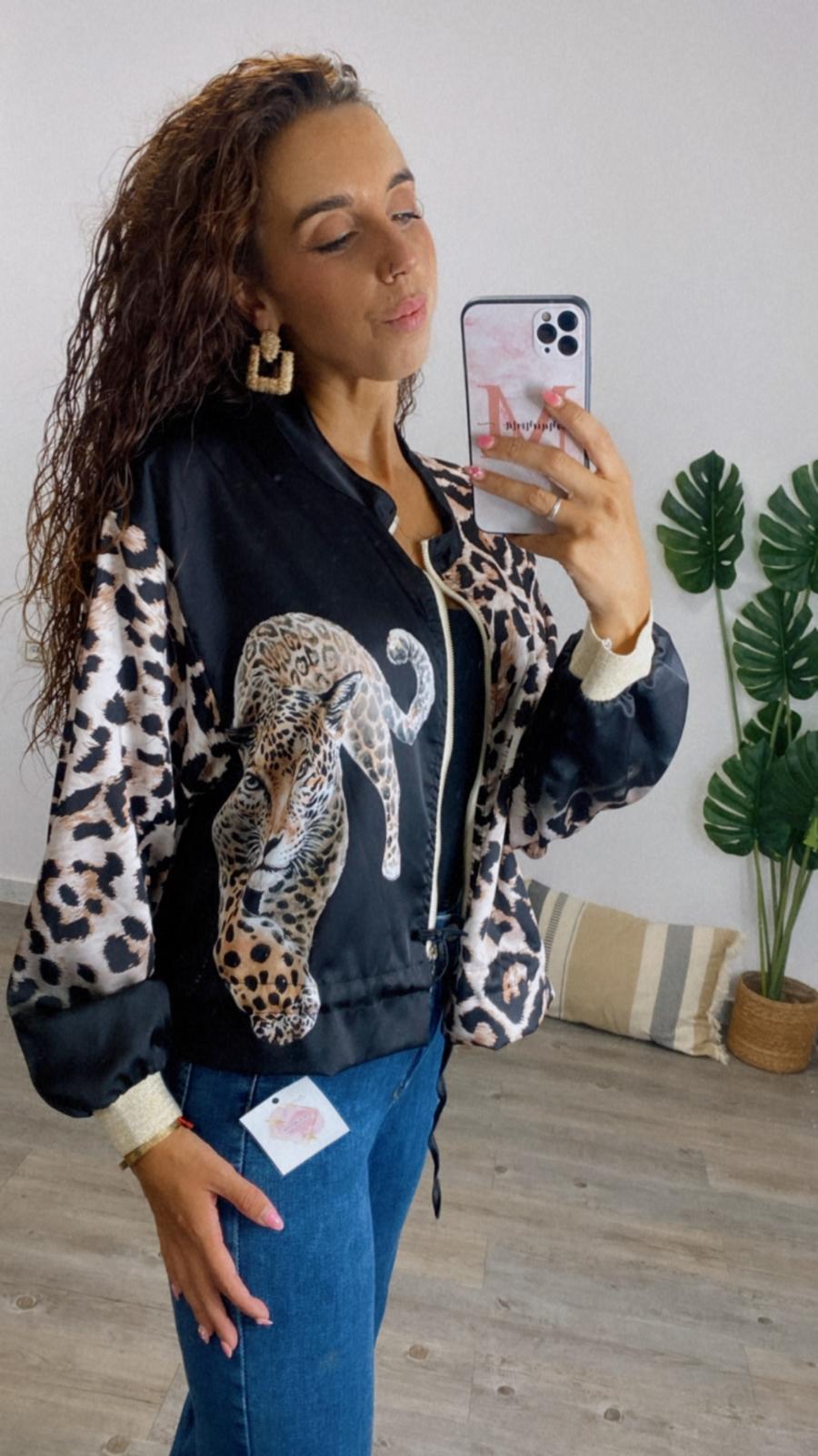 BOMBER PRINT LEOPARD