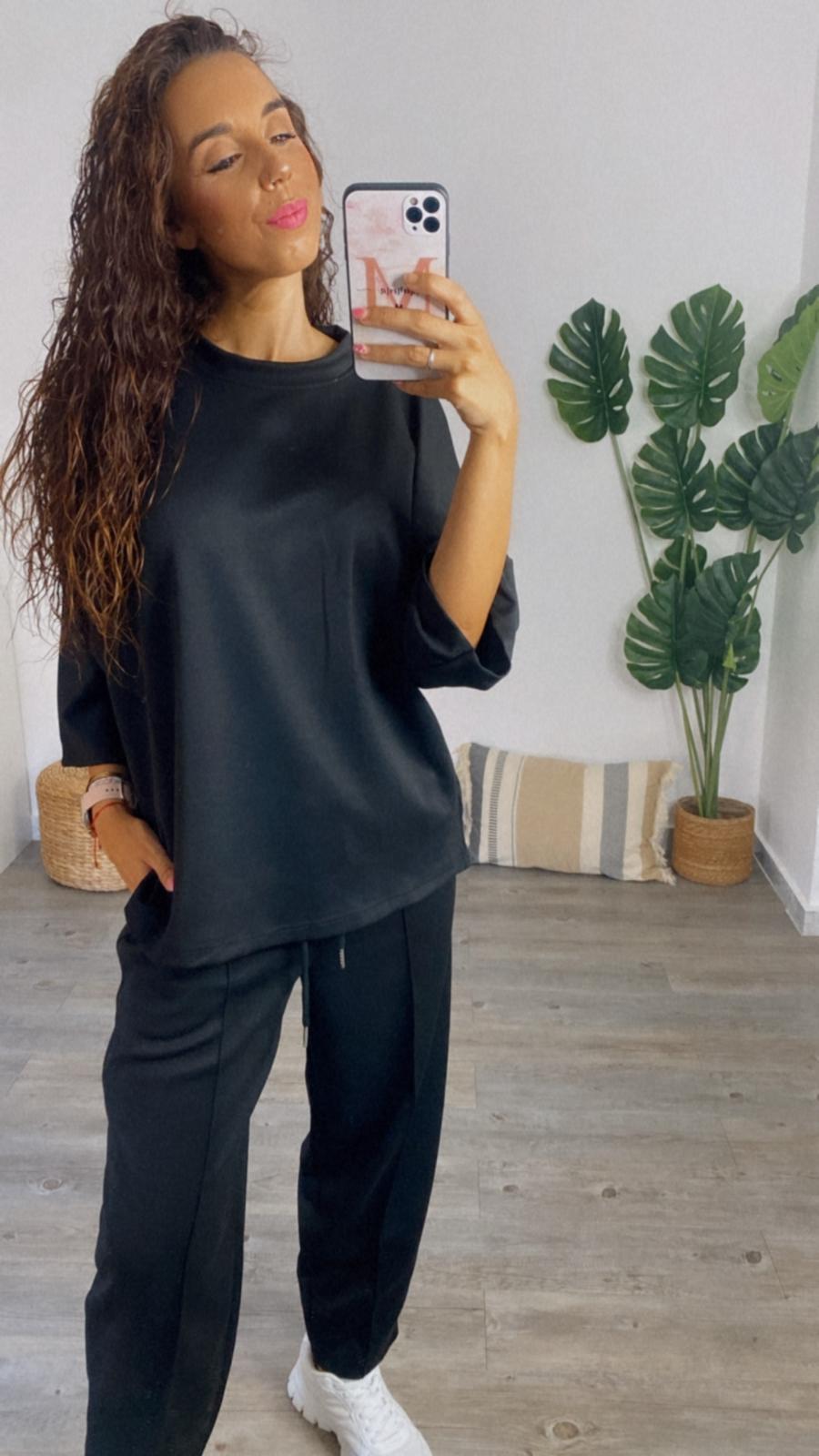CONJUNTO ZARA OVERSIZE NEGRO