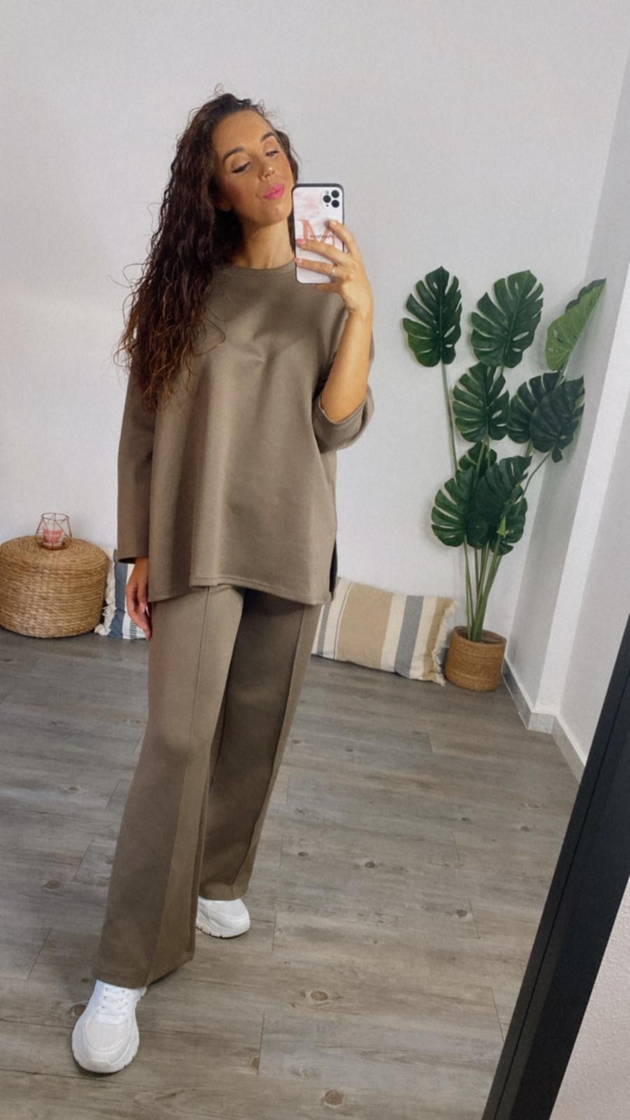 CONJUNTO ZARA OVERSICE MARRON