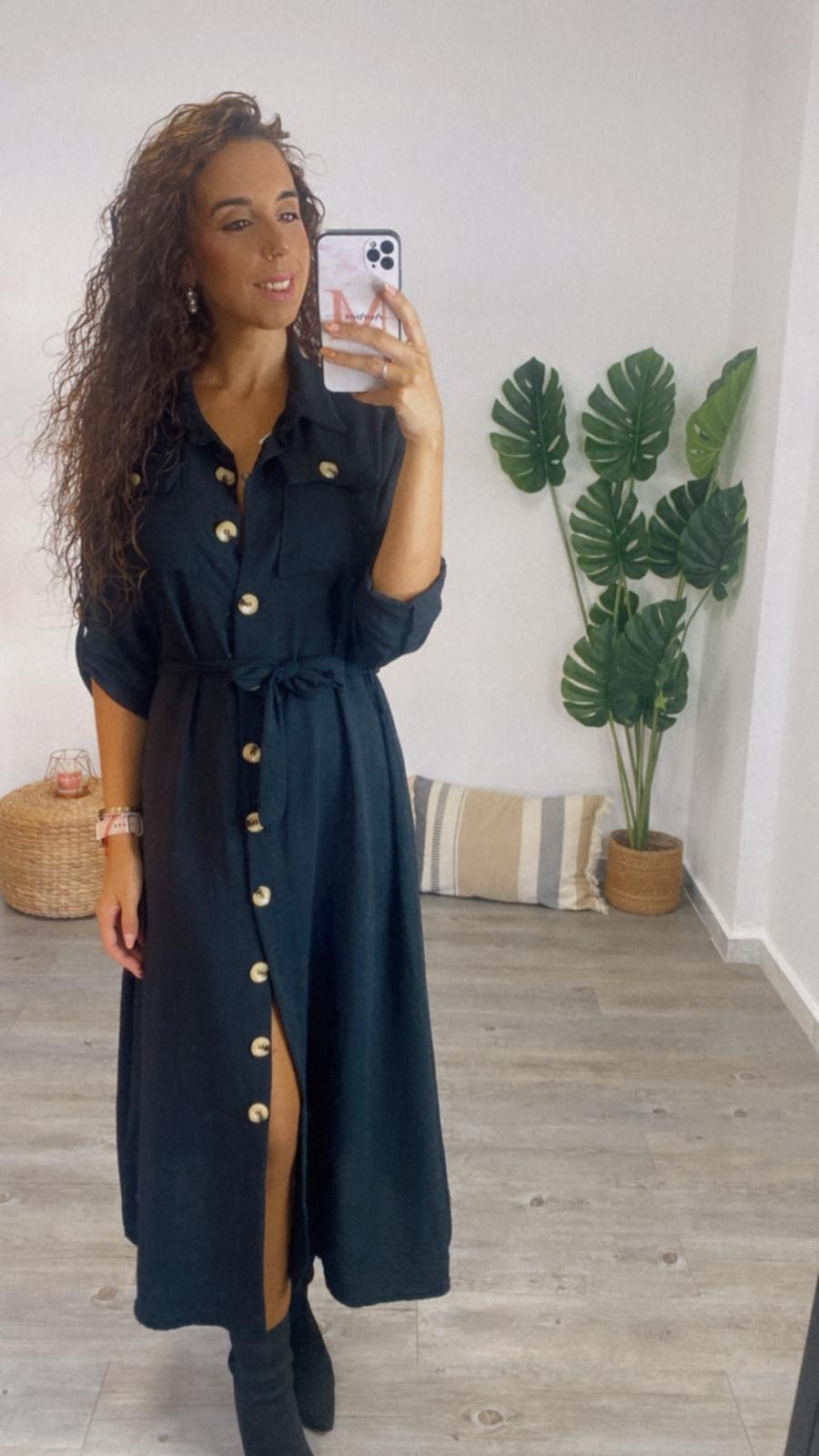 VESTIDO SAFARI NEGRO